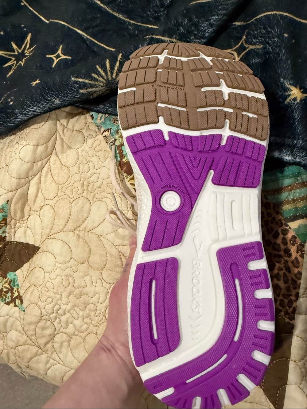 Brooks Women's Ghost 16 running sneakers almond peach/coconut/purple size 10 - Picture 8 of 15